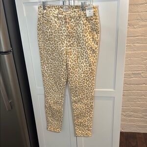 NWT J. Crew Tan Leopard Print High-Rise Jeans size 30